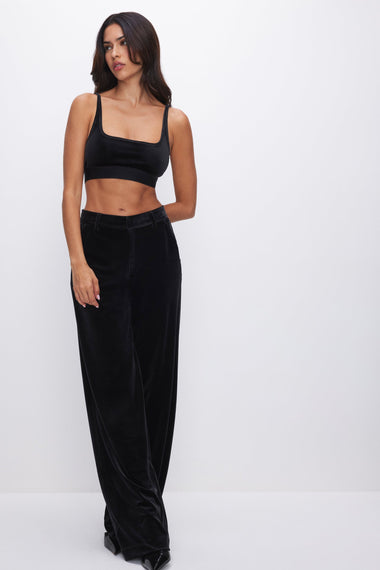 Velvet Scoop Bra Black - Top
