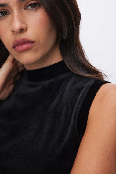 Velvet Tank Black - Top