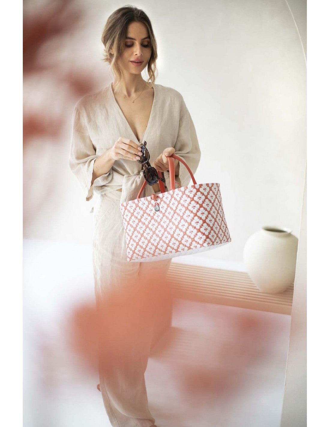 Load image into Gallery viewer, Mini Motif Bag Rust With White Pattern - ONE SIZE - Bag
