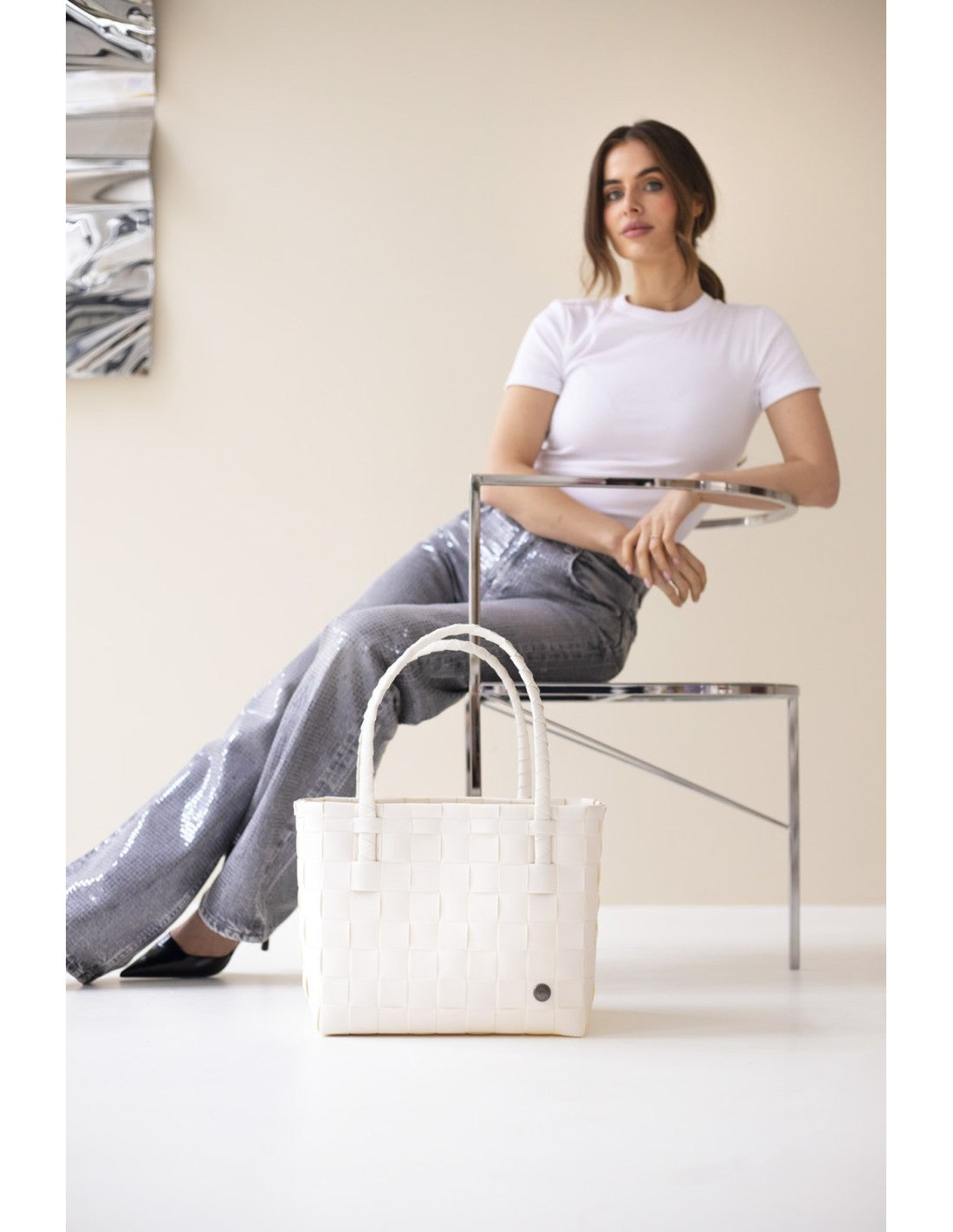 Load image into Gallery viewer, Paris Shopper Pearl White - ONE SIZE - Bag
