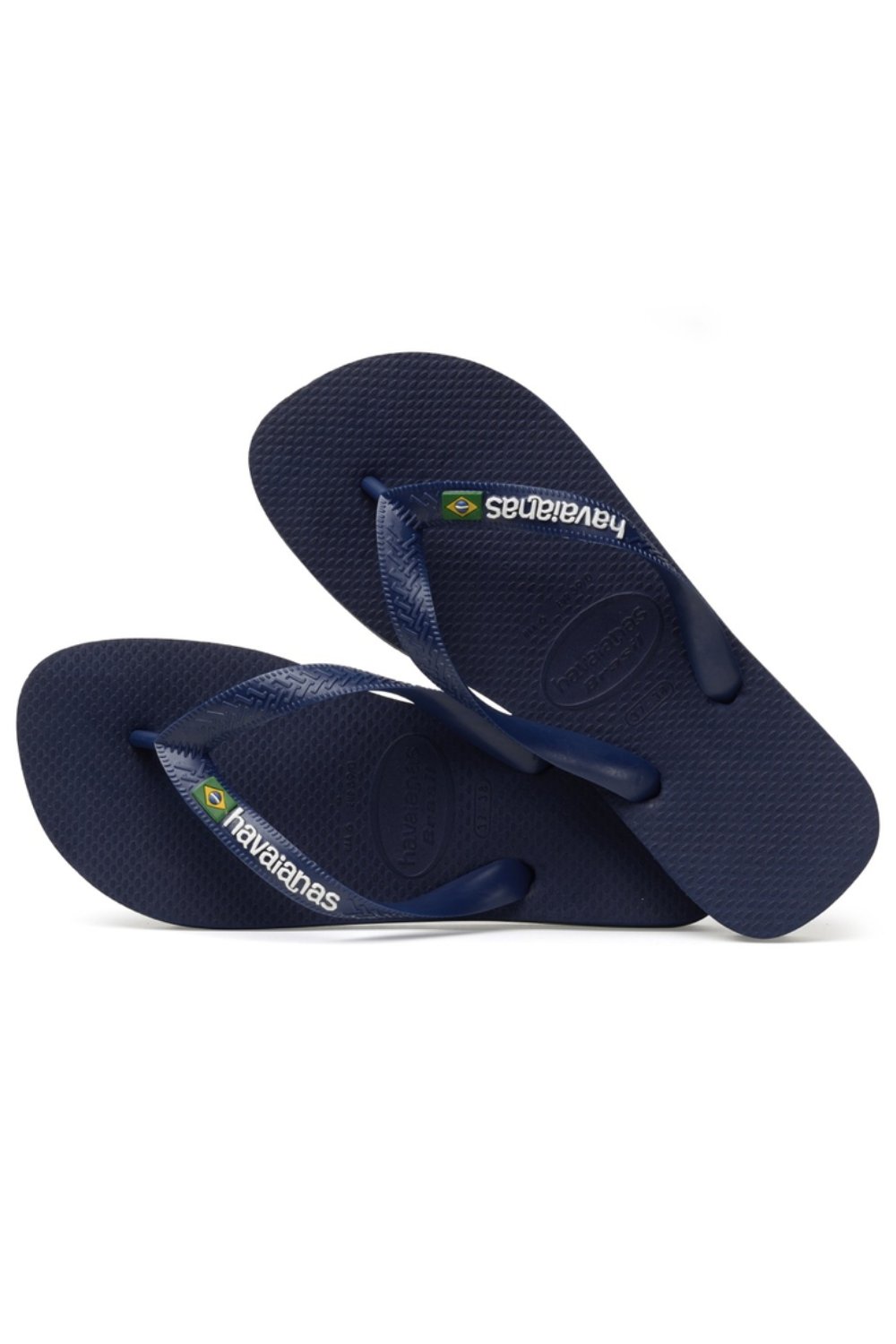 Load image into Gallery viewer, Men Brasil Logo Flip Flops Navy Blue
