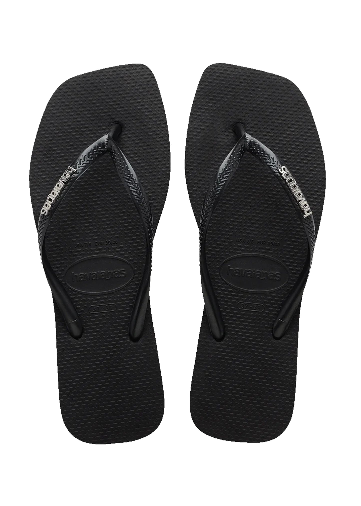 Havaianas Slim Square Logo Metallic Black/Silver