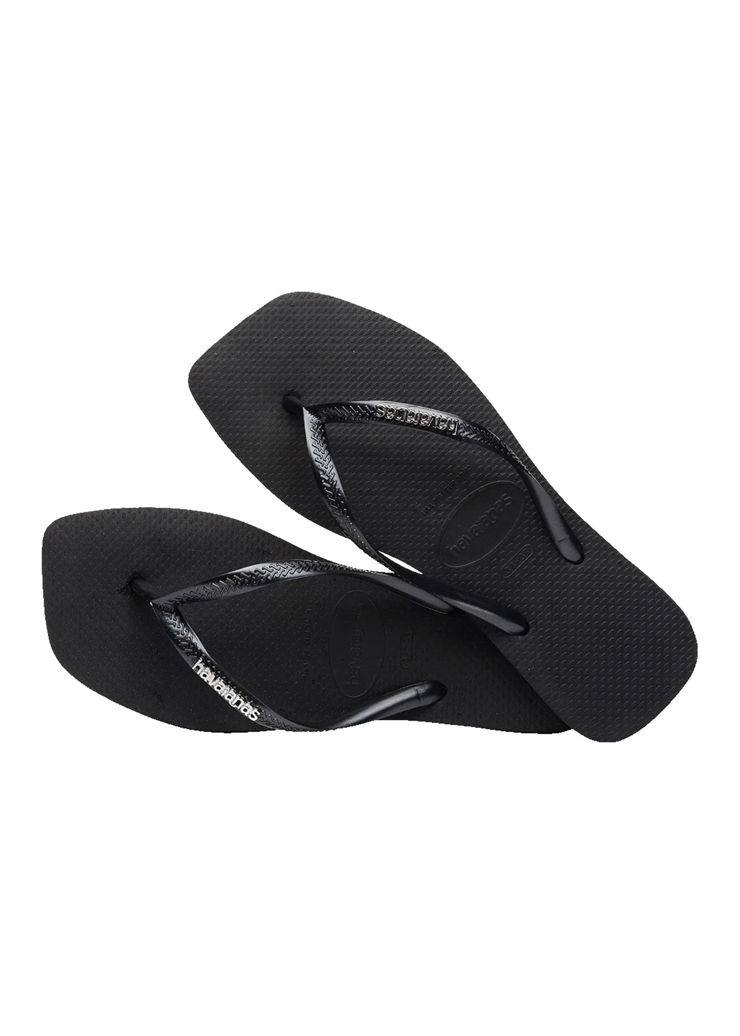 Havaianas Slim Square Logo Metallic Black/Silver