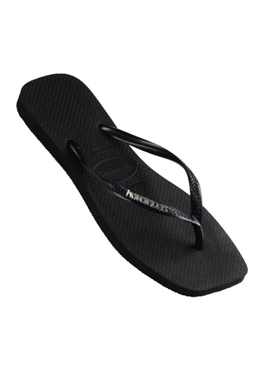 Havaianas Slim Square Logo Metallic Black/Silver