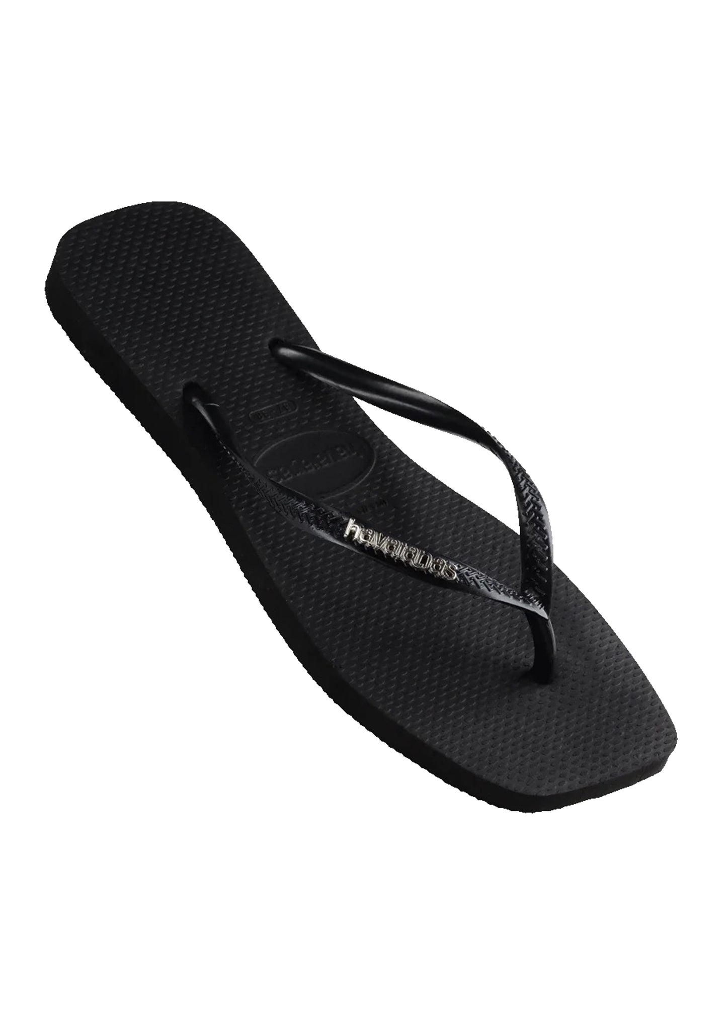 Load image into Gallery viewer, Havaianas Slim Square Logo Metallic Black/Silver

