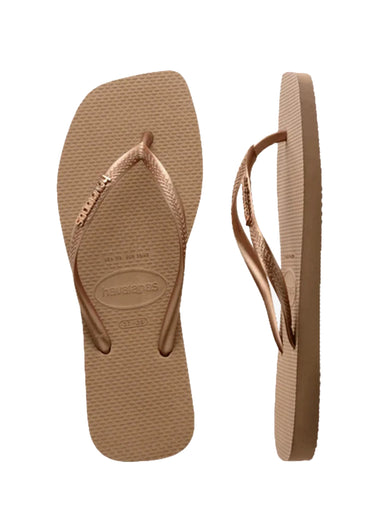 Havaianas Slim Square Logo Metallic Rose Gold