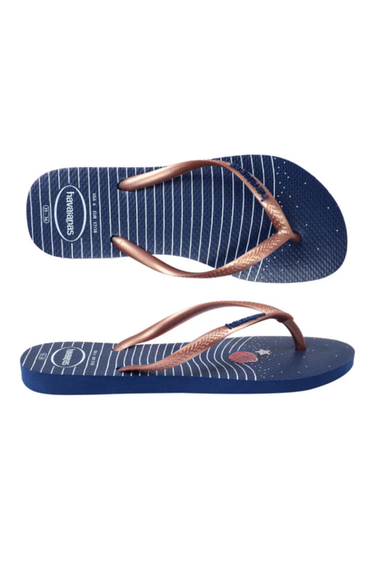 Havaianas Women Slim Nautical Navy Blue Rose Gold