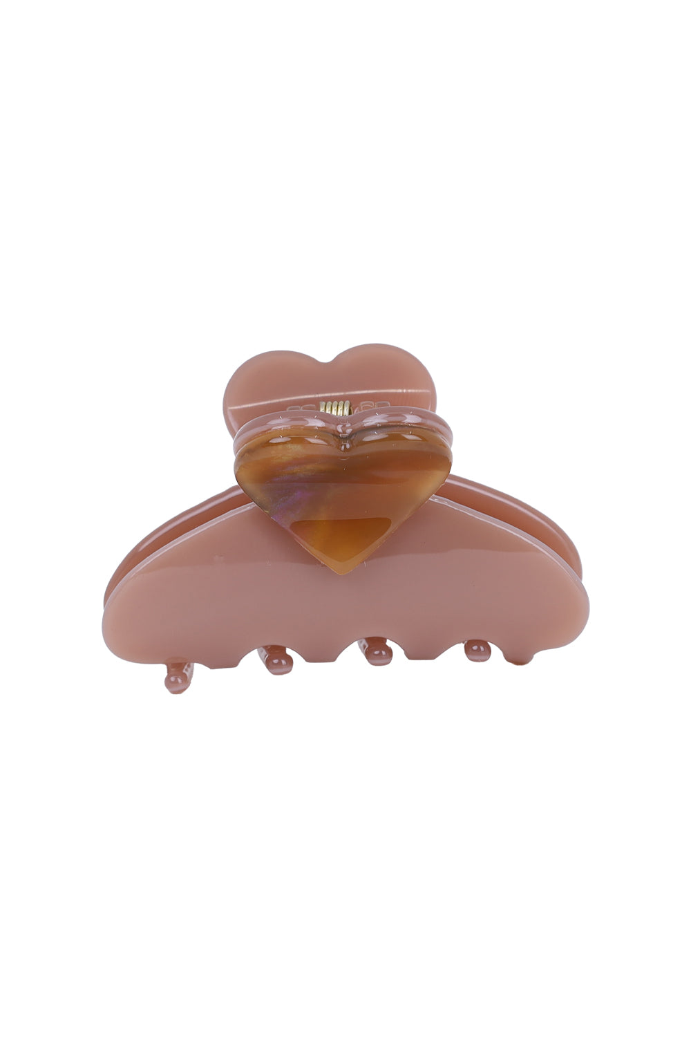 Load image into Gallery viewer, Heart Accent Matte Hair Claw Clip Brown
