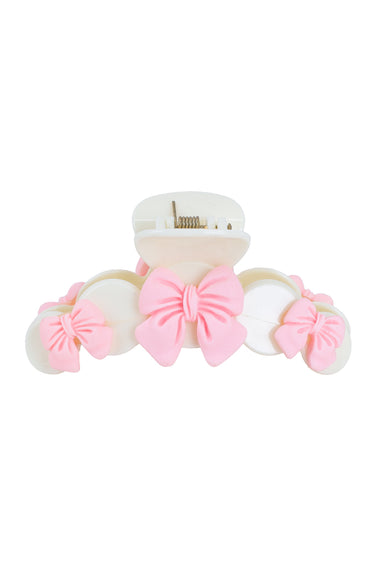 Pastel Pink Bow Hair Claw Clip