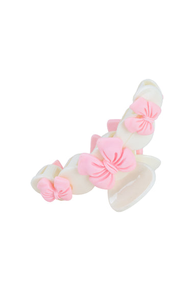 Pastel Pink Bow Hair Claw Clip