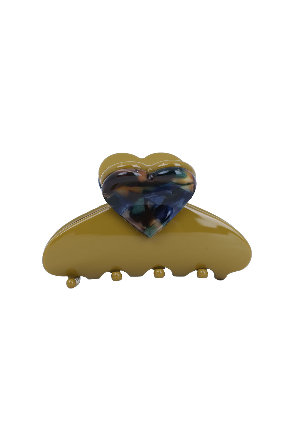Load image into Gallery viewer, Heart Accent Matte Hair Claw Clip Green
