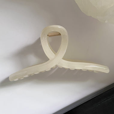 Minimalist Cross-Loop Hair Claw Clips Glossy Finish Opal