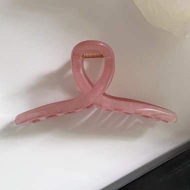 Minimalist Cross-Loop Hair Claw Clips Glossy Finish Rose