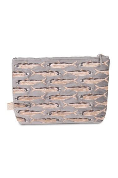 Sardines Embroidered Wet Bikini Pouch Grey