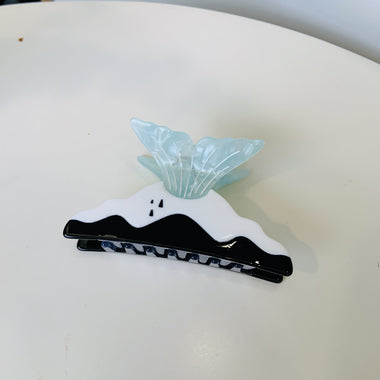 Whale Tail and Ocean Mountain Hair Claw Clip