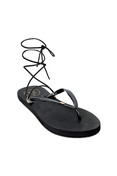 Ankle Tie Flip Flops Black