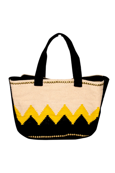 Black & Yellow Zigzag Tote Bag