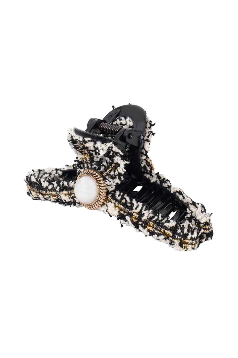 Load image into Gallery viewer, Camellia Hair Claw Clips White/Gold - White Pearl
