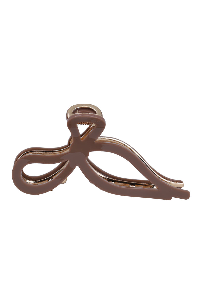 Elegant Hollow Leaf Bow Hair Claw Clips Nude