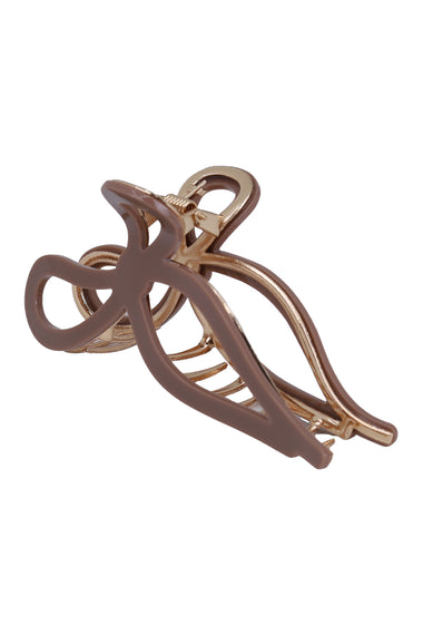 Elegant Hollow Leaf Bow Hair Claw Clips Nude