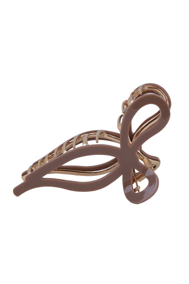 Elegant Hollow Leaf Bow Hair Claw Clips Nude