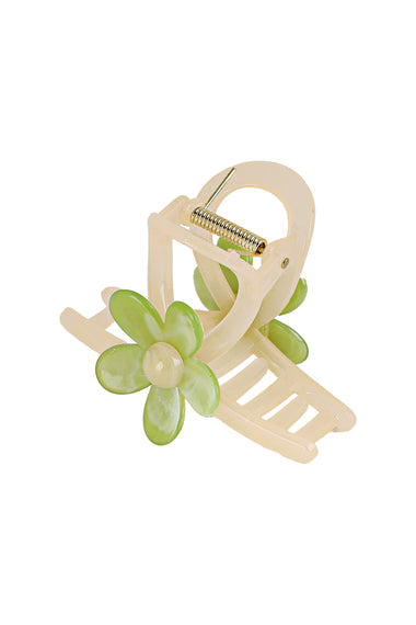 Flower Hair Claw Green Petal