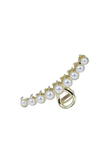 Gold Pearl Hair Claw Clip