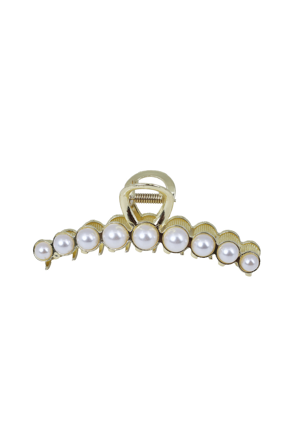 Load image into Gallery viewer, Gold Pearl Hair Claw Clip
