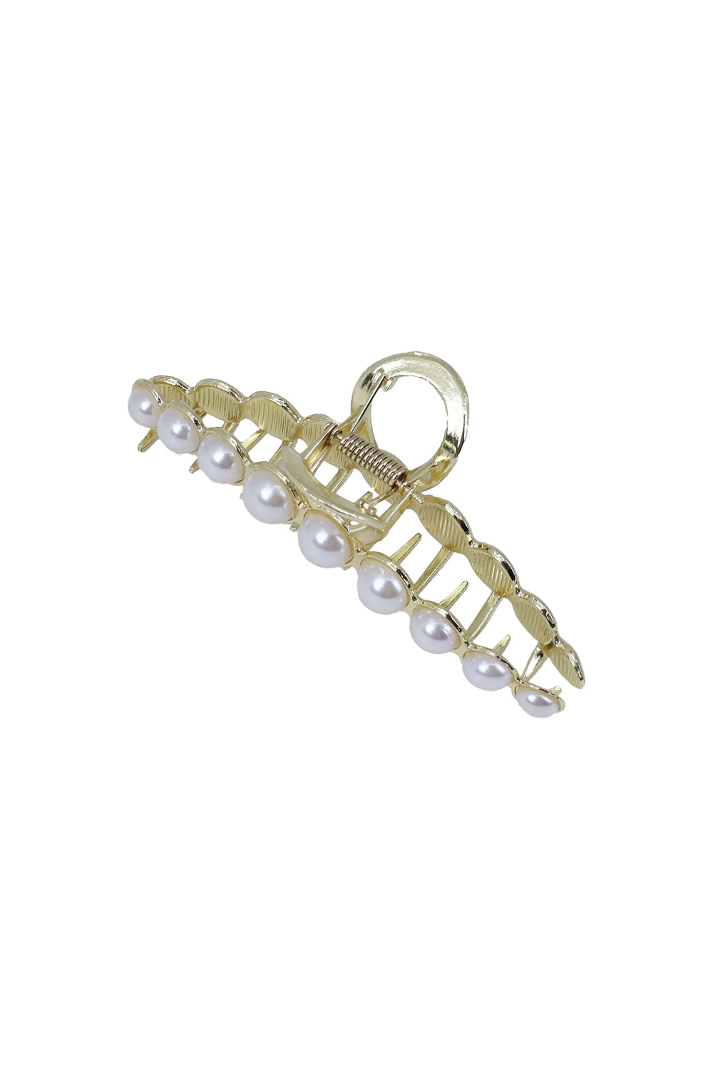 Load image into Gallery viewer, Gold Pearl Hair Claw Clip
