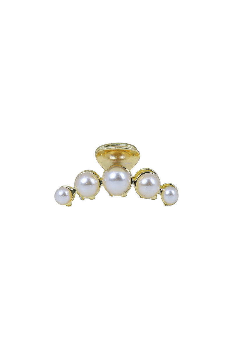 Gold Small Pearl Claw Clip