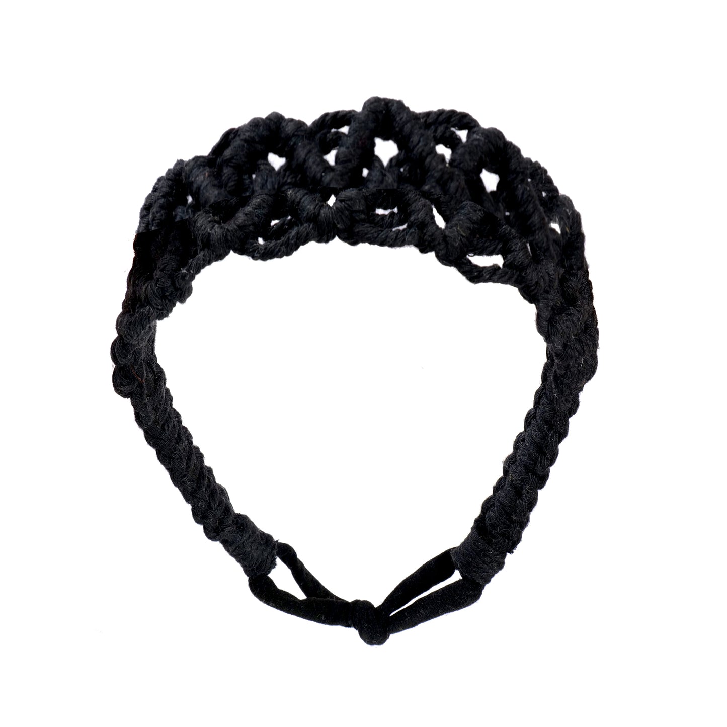 Load image into Gallery viewer, Macrame Bohemian Hand Woven Cotton Headband Black - Hair Accesories
