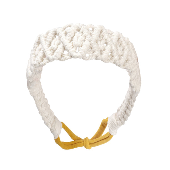 Macrame Bohemian Hand Woven Cotton Headband White