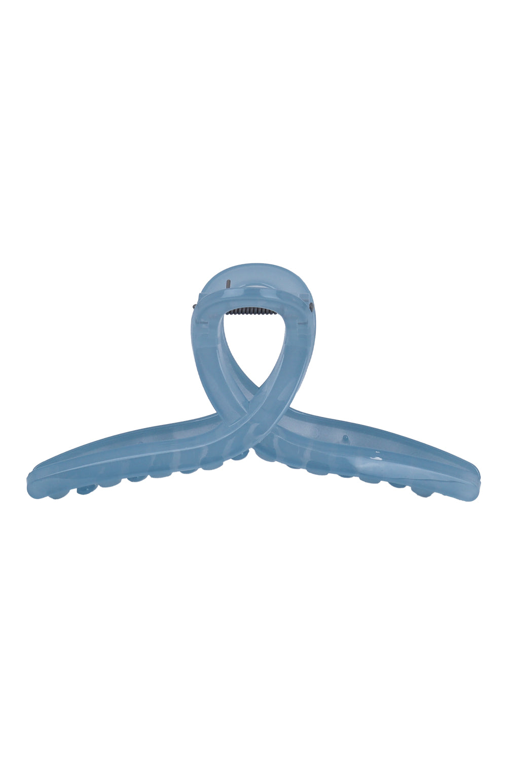 Load image into Gallery viewer, Minimalist Cross-Loop Hair Claw Clips Glossy Finish Dusty Sky Blue
