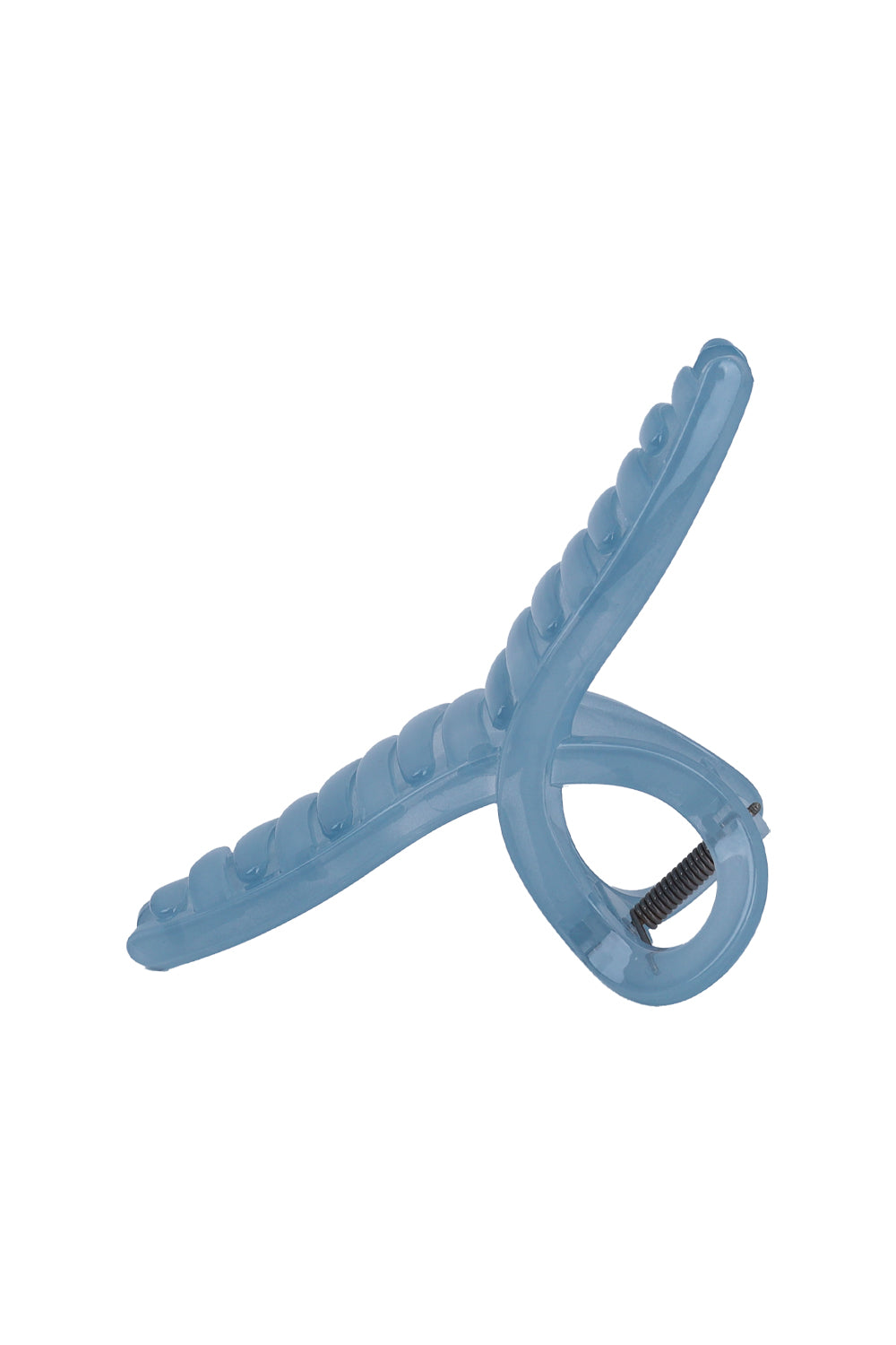 Load image into Gallery viewer, Minimalist Cross-Loop Hair Claw Clips Glossy Finish Dusty Sky Blue
