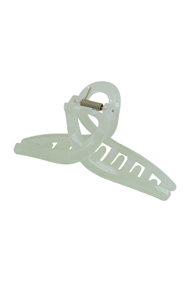 Minimalist Cross-Loop Hair Claw Clips Glossy Finish Light Olive Green