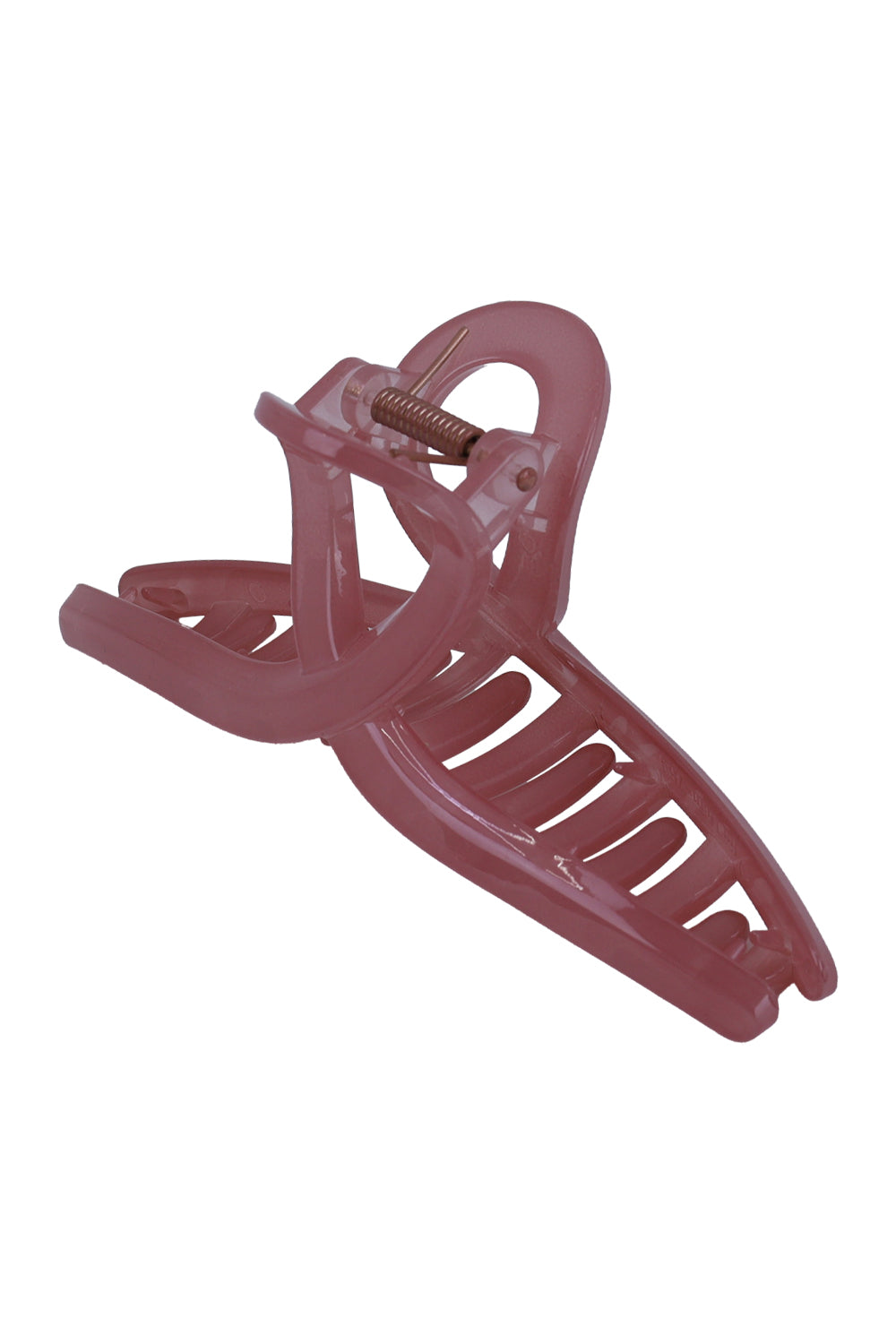 Load image into Gallery viewer, Minimalist Cross-Loop Hair Claw Clips Glossy Finish Rose
