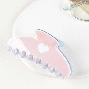 Pastel Heart Hair Claw Clips Blue/Pink