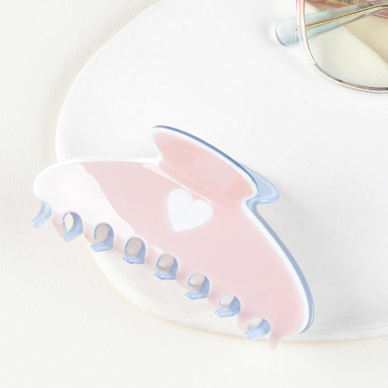 Load image into Gallery viewer, Pastel Heart Hair Claw Clips Blue/Pink

