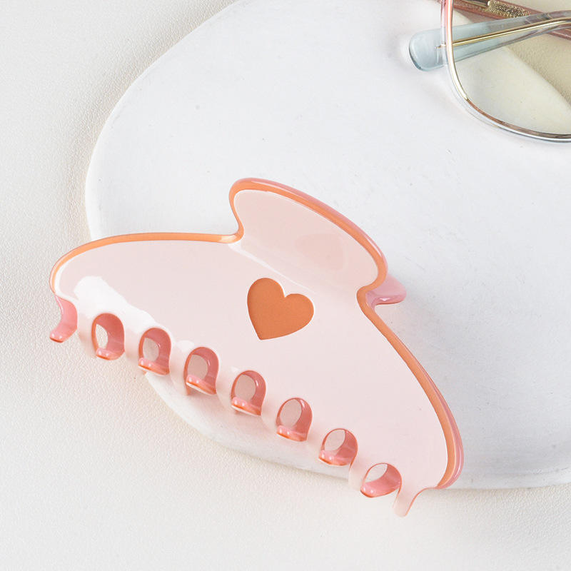 Load image into Gallery viewer, Pastel Heart Hair Claw Clips Pink
