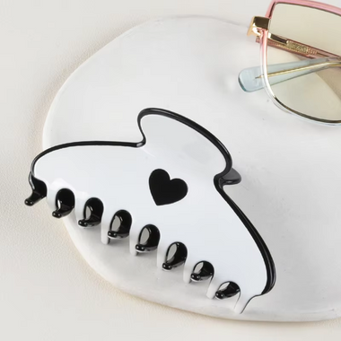 Pastel Heart Hair Claw Clips White