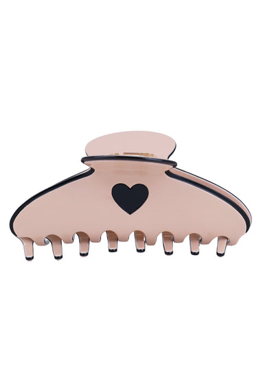 Pastel Heart Hair Claw Clips Beige