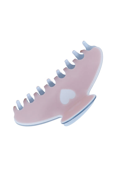 Pastel Heart Hair Claw Clips Blue/Pink