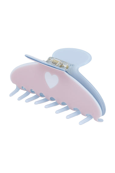 Pastel Heart Hair Claw Clips Blue/Pink
