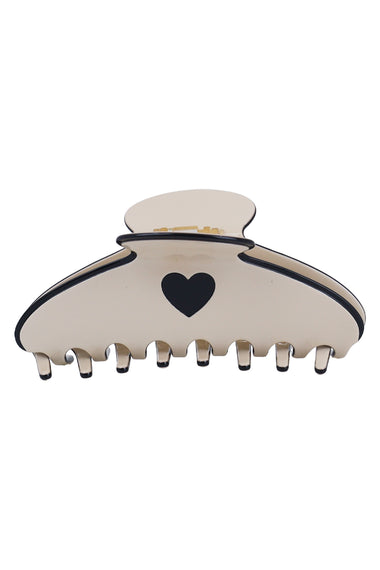 Pastel Heart Hair Claw Clips Cream