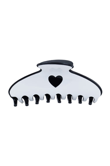 Pastel Heart Hair Claw Clips White