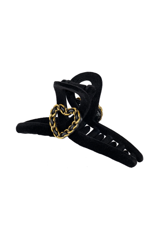 Popular Velvet Hair Claw Clips Heart Large