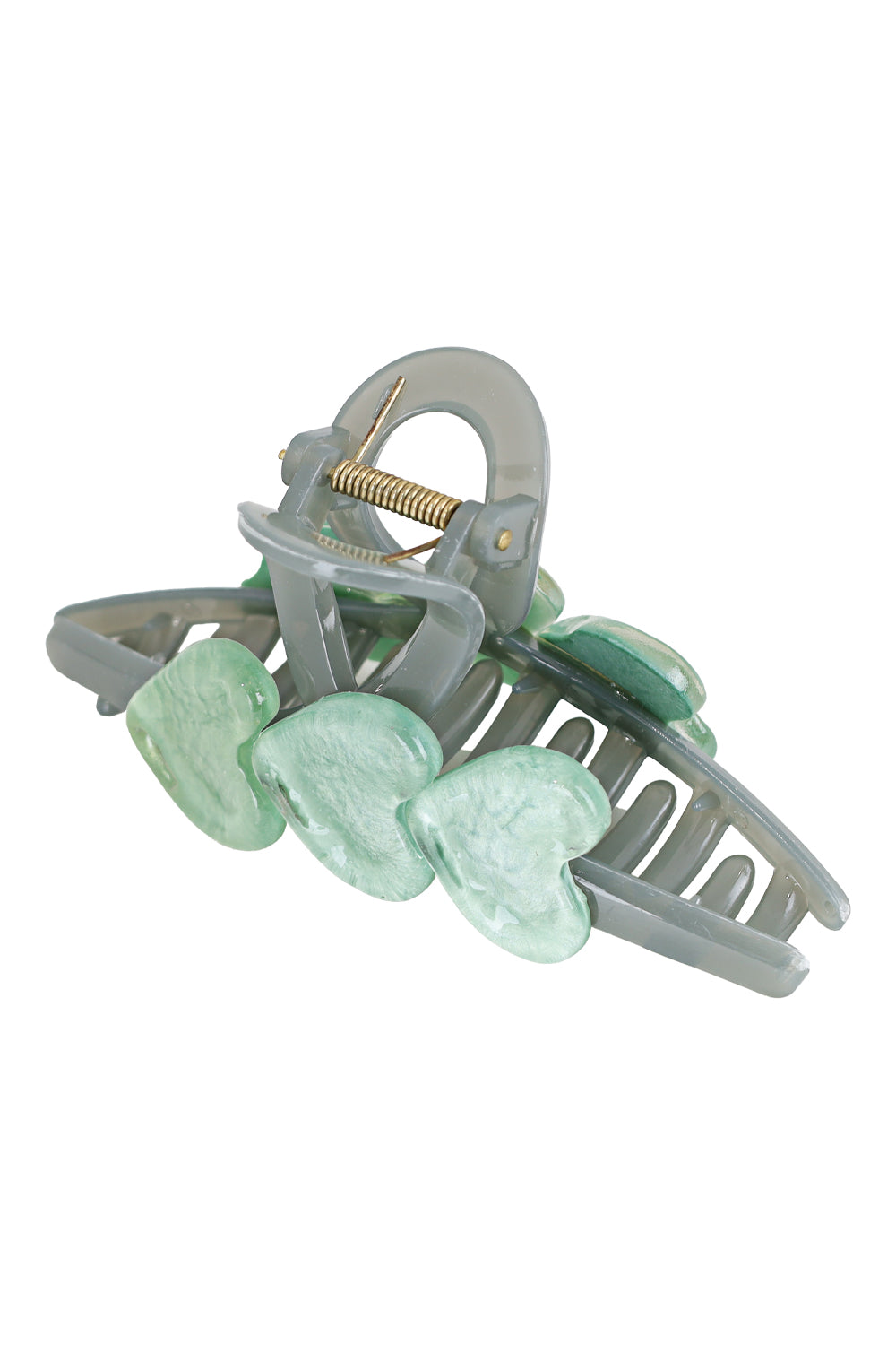 Load image into Gallery viewer, Resin Hair Claw Clip 3 Green Heart
