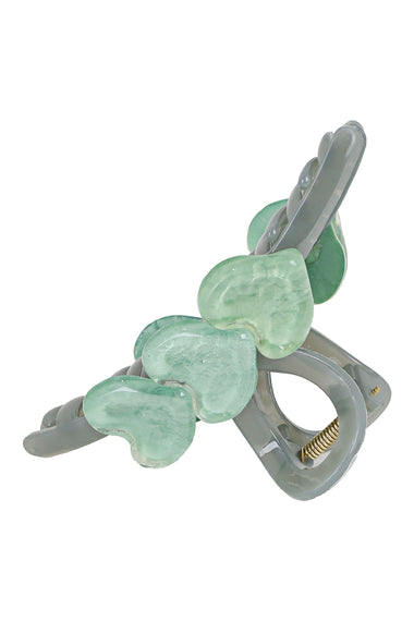 Resin Hair Claw Clip 3 Green Heart