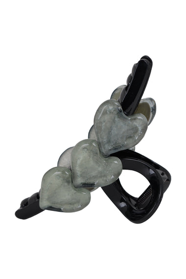 Resin Hair Claw Clip 3 Grey Heart