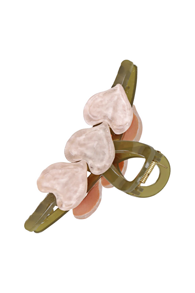 Resin Hair Claw Clip 3 Pink Heart
